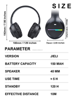 Headphone Gaming Stereo Desain Baru Terbaik, Lipat, Over Ear, Nirkabel untuk Perempuan dan Anak