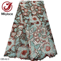 Tissu en dentelle guipure à motif floral élégant, dentelle crochetée, pour la confection de vêtements