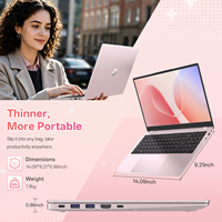 Ordinateur portable ultra fin Macaron rose 15,6 pouces Intel Core 16 Go de RAM 512 Go SSD Lecteur d'empreintes digitales Win11 préinstallé Office Ordinateur portable étudiant
