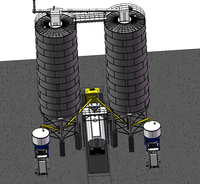 2 Ensembles de Systèmes de Stockage de Ciment en Silo de 1000 Tonnes et de Chargement de Camions en Vrac avec Ligne d'Ensachage