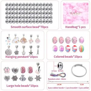 Kit de Juguetes para Hacer Joyas para Niñas, 110 Piezas, Pulsera de Cuentas con Cuentas Coloridas y Accesorios de Cadena de Acero Inoxidable - Product Image 1