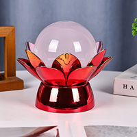 Veilleuse créative 3D à LED changeant de couleur, boule de cristal, matériau PC, design moderne, alimentée par piles AAA, nuage de lotus enchanteur