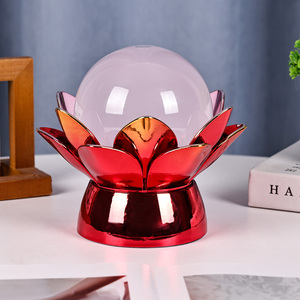 Lámpara Nocturna Creativa de Bola de Cristal LED 3D con Cambio de Color, Material de PC, Diseño Moderno, Funciona con Pilas AAA, Encantadora Nube de Loto - Product Image 3