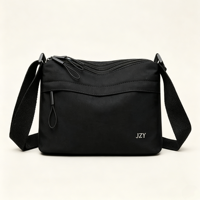 Tas Selempang Wanita Oxford Ringan dengan Ritsleting, Multi-layer, Kapasitas Besar, Tali Dapat Disesuaikan, Kasual, Modis, Selempang Satu Bahu