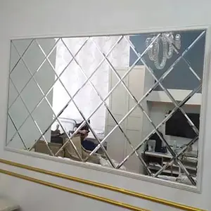 Vente directe d'usine de carreaux de mosaïque miroir en verre biseauté de qualité supérieure personnalisés