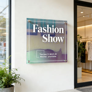 Plaque de porte en acrylique personnalisée avec logo d'entreprise, enseigne publicitaire, panneau de porte, plaque de porte suspendue - Product Image 2