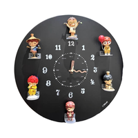 Tampilan jarum jam dinding logam Modern, levitasi magnetik kantor rumah boneka magnet kulkas gantung DIY figur pemegang penyimpanan