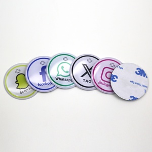 ป้าย NFC สมาร์ทการ์ดแบบวงกลมขนาดเล็กเคลือบอีพ็อกซี่กันน้ำ พร้อมโลโก้แบบกำหนดเอง RFID 13.56MHZ - Product Image 3