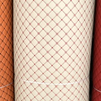 Cuir brodé à la main, dernier modèle 2022, couture de diamant, pour tapis de sol de voiture