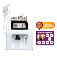 Machine de beauté 9 en 1 à oxygène et diamant pour dermabrasion, aspiration, élimination des points noirs, jet peel, hydrogène et hydrodermabrasion