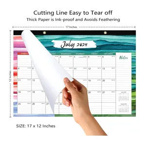 Wall desk calendar 2024 Monthly overview in every page Large Ruled Desk wall Calendar with Tear Off Design