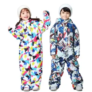 新款冬季儿童滑雪套装-30温度儿童雪夹克雪地滑雪板夹克防水保暖女孩和男孩定制尺寸