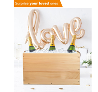 Grand seau à glace pour champagne et vin 20L, refroidisseur de boissons en bois avec doublure isolante et poignées en cuir pour fêtes et événements en plein air