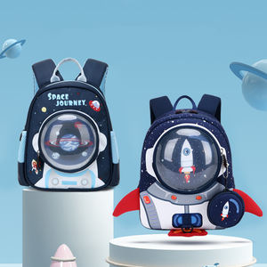 Astronaute mignon dessin animé conception petite école sac à dos RPET néoprène avec fermeture à glissière cadeau d'anniversaire pour femmes étudiants garçons - Product Image 1