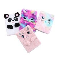 Diario A5 con Forma de Panda de Peluche para Niños y Niñas, Cuaderno de Peluche con Cubierta de Dibujos Animados, Tapa Dura, Encuadernación Térmica, Estilo Impreso