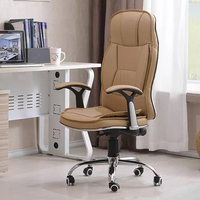 Chaise de bureau moderne en cuir, chaise de direction pivotante en cuir pas chère, chaise de patron rétractable fonctionnelle en cuir synthétique