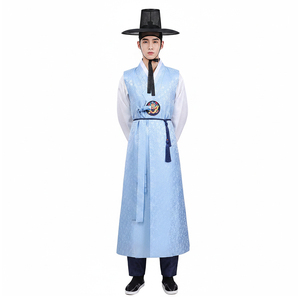 Tenue <span class=keywords><strong>traditionnelle</strong></span> <span class=keywords><strong>coréenne</strong></span> Hanbok pour hommes, robe longue ancienne de cour, costumes d'Halloween pour spectacles de minorités ethniques - Product Image 3