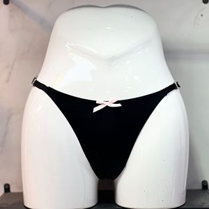 Pantalones de Mujer de Moda, Estilo Sexy, Color Sólido, Estampado con Lazo y Letras, de Cintura Media, de Alta Gama, Corte Triangular - Product Image 3