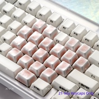 XVX Ice Crack Heart Accent Ceramic Keycaps 21keys Cherry Profile Glazed Finish Mechanical Keyboards