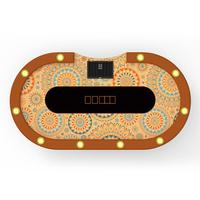 Luckyh — Table de Poker en bois massif avec éclairage LED, 260CM, Table professionnelle de Texas, Poker, jambes en forme de V