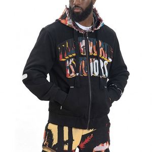 Sweat à capuche streetwear zippé 500 g/m² personnalisé avec col à capuche brodé de créateur pour les marques de vêtements - Product Image 2