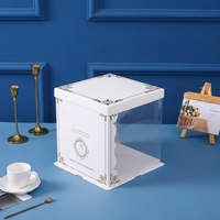 Boîte à gâteau translucide blanche de 6/8/10 pouces, simple/double couche, plus haute, portable, pour boulangerie, en stock