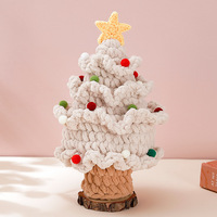 Bunter Gehäkelter Tisch-Weihnachtsbaum Handgestrickter Kleiner Christbaum mit Pompon-Kugeln für Zuhause Schreibtisch Feiertagsdekoration Weihnachtsgeschenk
