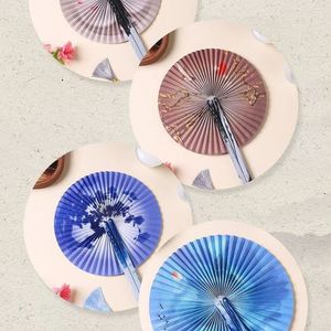 Portable Folding Tassel Round Fan For Women Hanfu Cheongsam Classical Ink Painting Paper Fan Foldable Gift - Product Image 2