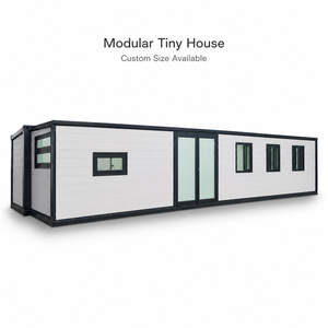 Maison Modulaire Extensible 40FT avec Cadre Noir et Panneau Blanc, Structure en Acier, Préfabriquée, Tiny House, Hôtel, Design Méditerranéen, États-Unis - Product Image 1
