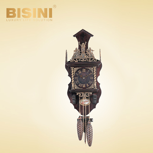 Classical Style Retro Mahogany Wall Clock Wonderful Workmanship Excelling Exquisite Antique Mechanical Gear Clock