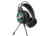 Casque de jeu RGB de niveau débutant, casque de jeu filaire supra-auriculaire avec haut-parleurs de 50 mm pour joueur/PC
