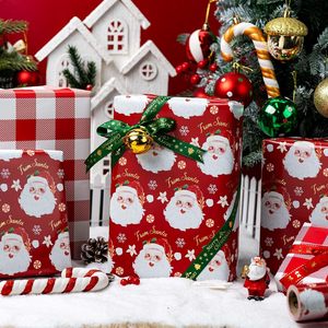 Papier d'emballage de Noël rouge réversible avec motif de grille du Père Noël, 17 pouces x 32,8 pieds, papier d'emballage pour cadeaux et artisanat - Product Image 5
