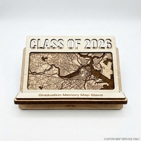 Support de carte souvenir de diplôme personnalisé 2026 en contreplaqué 3D superposé, décoration de bureau, service de personnalisation de carte locale, souvenir