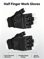 Gants tactiques mi-doigts avec protection rigide des articulations, protection UV – Respirants, unisexe, équipement d'entraînement, cyclisme, extérieur