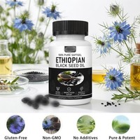 Gélules d'huile de nigelle pure d'Éthiopie, équilibre naturel, soutient le système immunitaire