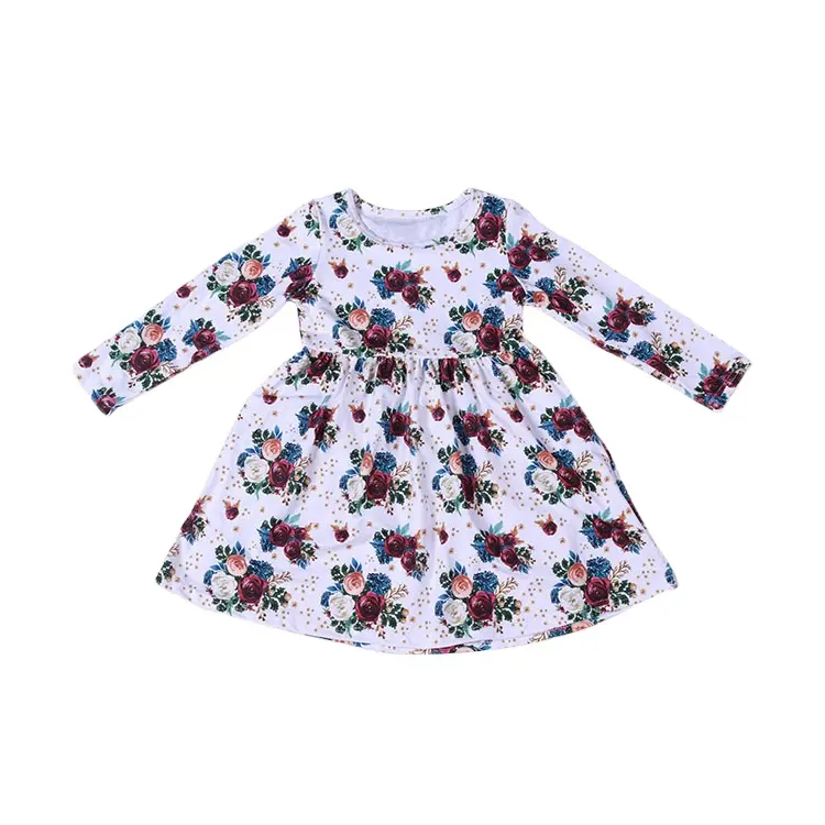 Groothandel Hoge Kwaliteit Boutique Designer Baby En Kinderen Kleding Baby Kinderen Dragen Meisjes Jurk Bedrukt Lange Rok