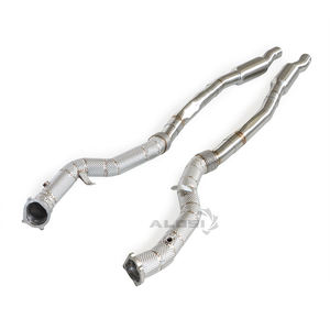 Downpipe de course à haut débit avec bouclier thermique pour Audi <span class=keywords><strong>RS6</strong></span> RS7 C6 5.0T <span class=keywords><strong>V10</strong></span> Performance en acier inoxydable <span class=keywords><strong>2007</strong></span>-2011 - Product Image 4