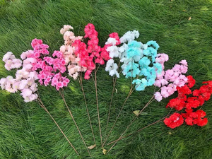 L856 decorazione nuziale tavolo centrotavola piccoli grandi <span class=keywords><strong>alberi</strong></span> <span class=keywords><strong>di</strong></span> ciliegio artificiali verde finto bianco - Product Image 6