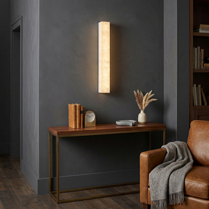 Brass Alabaster Nordic Luxury Modern <b>Wall</b> Lamp Linear <b>Sconce</b> 3000K 800 Lumens Corridor Background Hotel Villa Factory Wholesale - Product Image 2