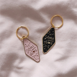 Cadeau de collection d'art chaleureux et doux La maison créative est là où le coeur Design Plaqué or Pendentif en métal personnalisé <span class=keywords><strong>Porte</strong></span>-<span class=keywords><strong>clés</strong></span> - Product Image 3