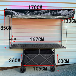 Carro plegable de ruedas anchas personalizado para exteriores, vagón de jardín, vagón de camping plegable para playa con parasol extraíble - Product Image 5