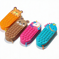 Pochette à crayons Pop It personnalisée, étui sensoriel anti-stress OEM pour enfants, cadeau de retour d'anniversaire en gros sans BPA