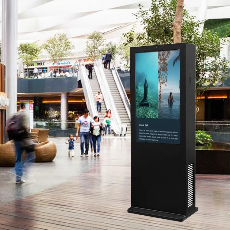 Doppelscreen-Totem Android-Anzeige Beschilderung Touchscreen interaktive Werbeinformationen Stand für draußen Lcd Digitaler Touchscreen-Kiosk