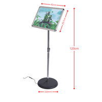 Support d'affichage portable pour affiches rétroéclairées par LED avec zone graphique format A3, adapté pour les menus de restaurant ou la promotion de produits