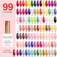 Ensemble de vernis à ongles en gel UV Cloverfei 3 en 1 avec un taux de correspondance des couleurs jusqu'à 90 %, sans HEMA, haute tenue, pour usage en salon