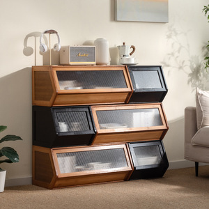 Mueble Modular de Almacenamiento con Paneles de Ratán para Sala de Estar, Dormitorio, Uso Doméstico, 5 Cajones, Mueble Versátil - Product Image 5