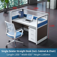 Bureau d'écran pour 2 personnes, bureau d'ordinateur simple, mobilier de bureau, combinaison bureau et chaise pour 4 personnes