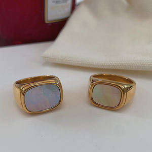 מודרניסטי 18K זהב שמנמן לבן מעטפת עבה הצהרת טבעות סיגר להקת טבעת עבור נשים מינימליסטי תכשיטים - Product Image 6