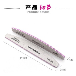 Bộ dụng cụ làm móng chuyên nghiệp, dũa móng hai mặt, in logo tùy chỉnh, độ nhám 100/180/240 - Product Image 2