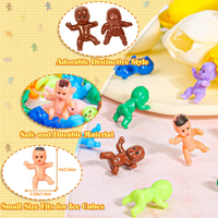 Minibebés Pequeños de Plástico Personalizados, Decoración de Recuerdo de Fiesta de 12 Colores para Baby Shower, Pascua, Acción de Gracias, Cubo de Hielo a Granel, Rey Pequeño